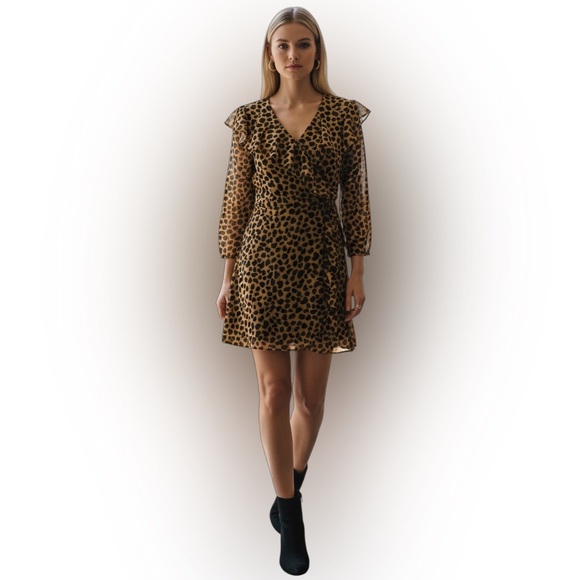 Free People Dresses & Skirts - Free People Frenchie Leopard Print Wrap Dress